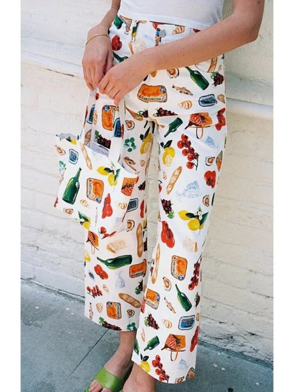 Lisa Says Gah Italian Summer Food Print Robyn Jeans Pants Trousers Denim 8